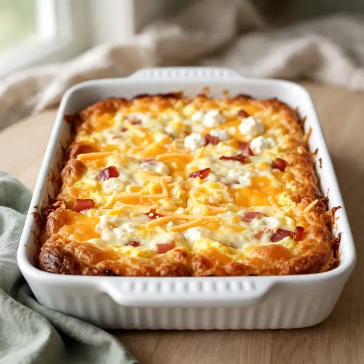 Amish Bacon Hash Brown Breakfast Casserole