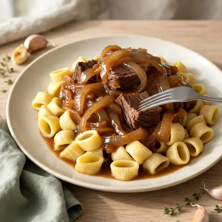 Bœuf braisé aux oignons doux à la mijoteuse