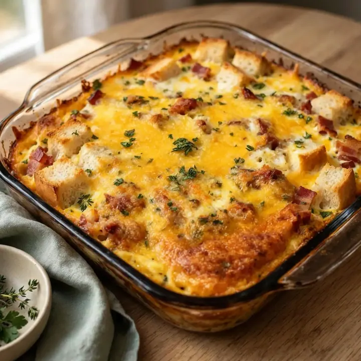 Casserole de petit-déjeuner au four, rapide et fondante