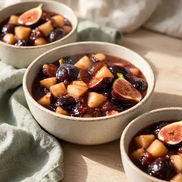 Compote de pommes et figues épicée à la mijoteuse