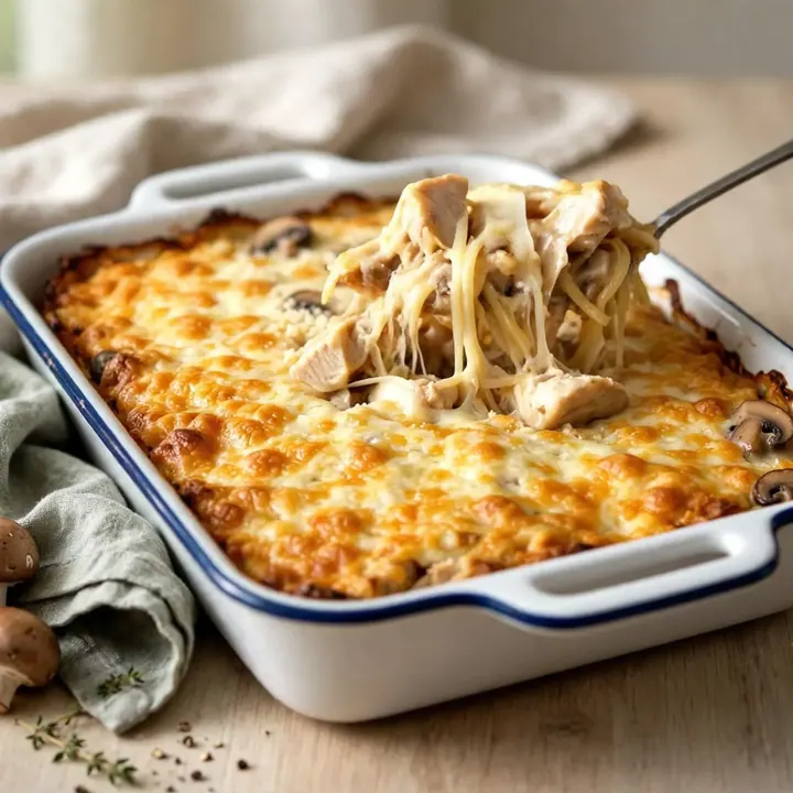 Creamy Dump-and-Bake Chicken Tetrazzini
