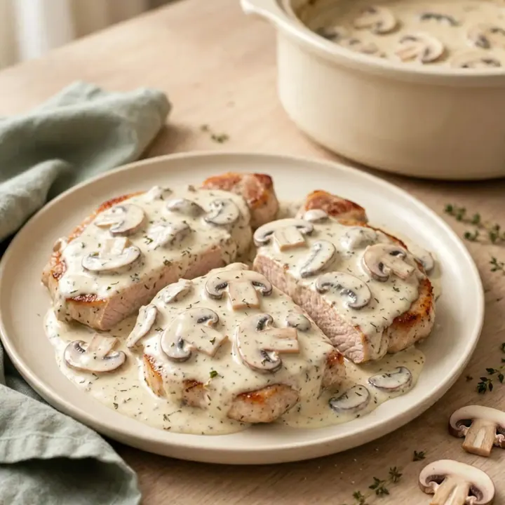 Creamy Ranch Mushroom Pork Chops