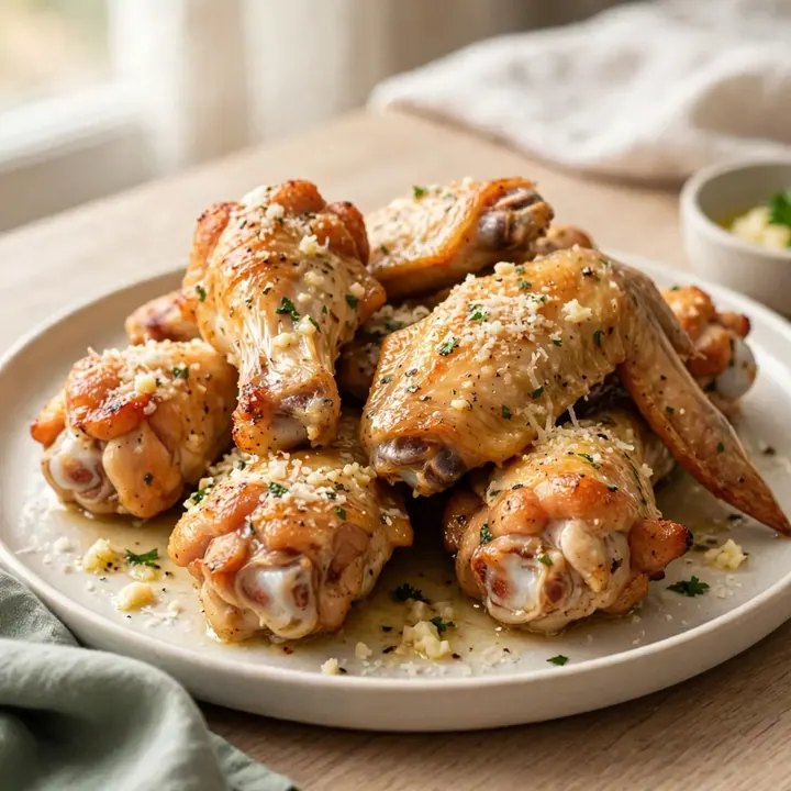 Easy Crockpot Garlic Parmesan Chicken Wings