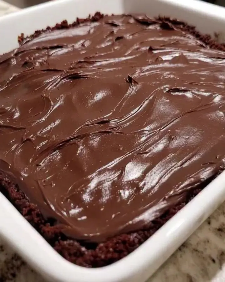 Gâteau au chocolat et choucroute glacé de tourbillons brillants au chocolat noir