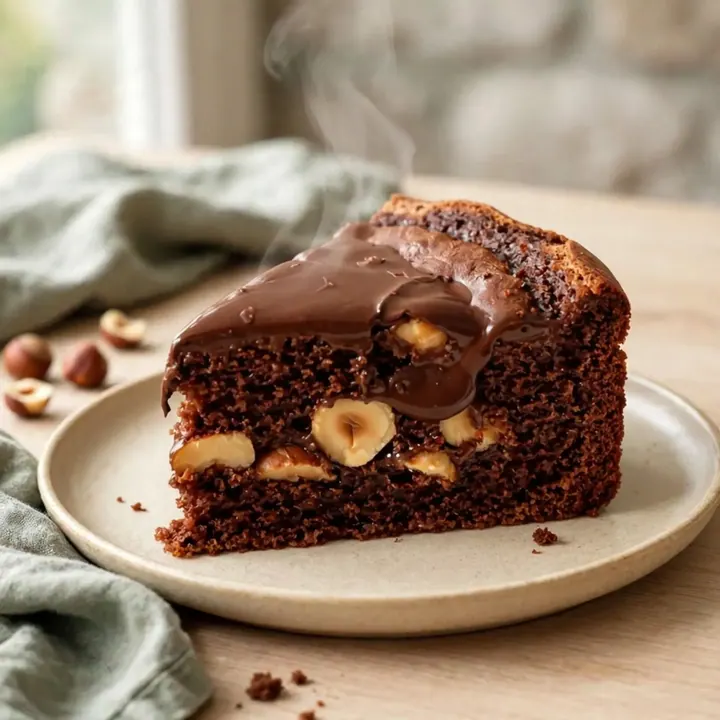 Gâteau fondant au chocolat et noisettes à la mijoteuse