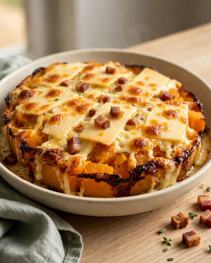 Gratin de courge butternut au Maroilles fondant dans une mijoteuse