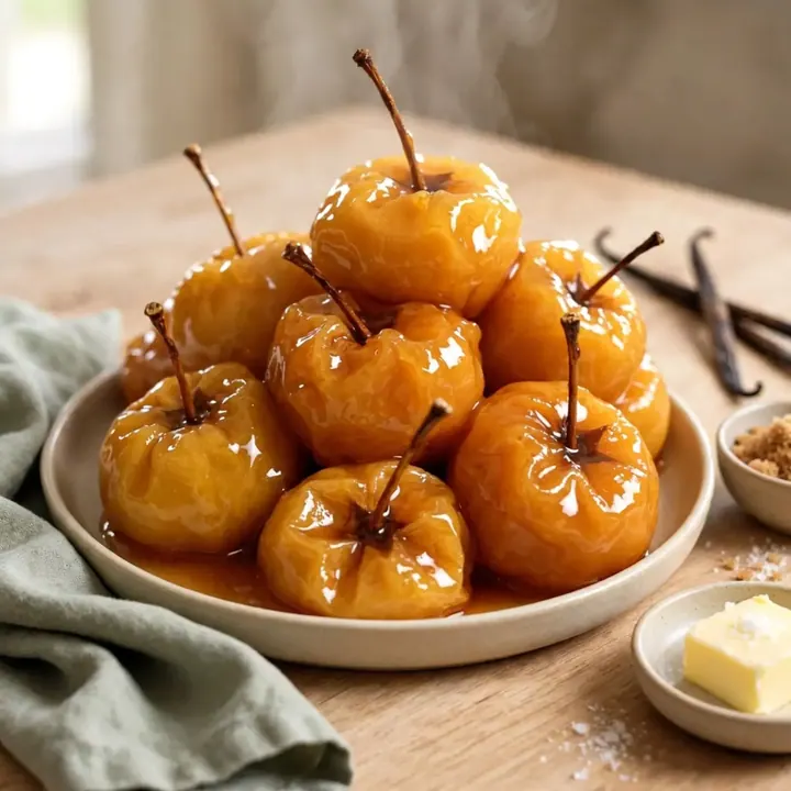 Pommes confites à la mijoteuse : vanille et beurre salé