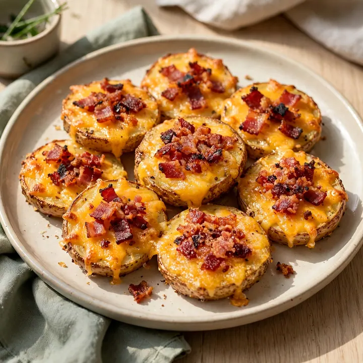 Rondelles de pommes de terre croustillantes au cheddar et bacon