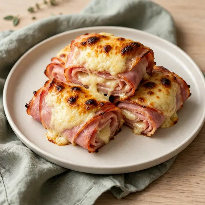 Roulés croustillants au jambon et fromage fondant