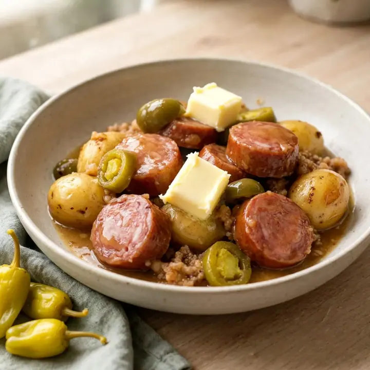 Slow Cooker Mississippi Sausage and Potatoes