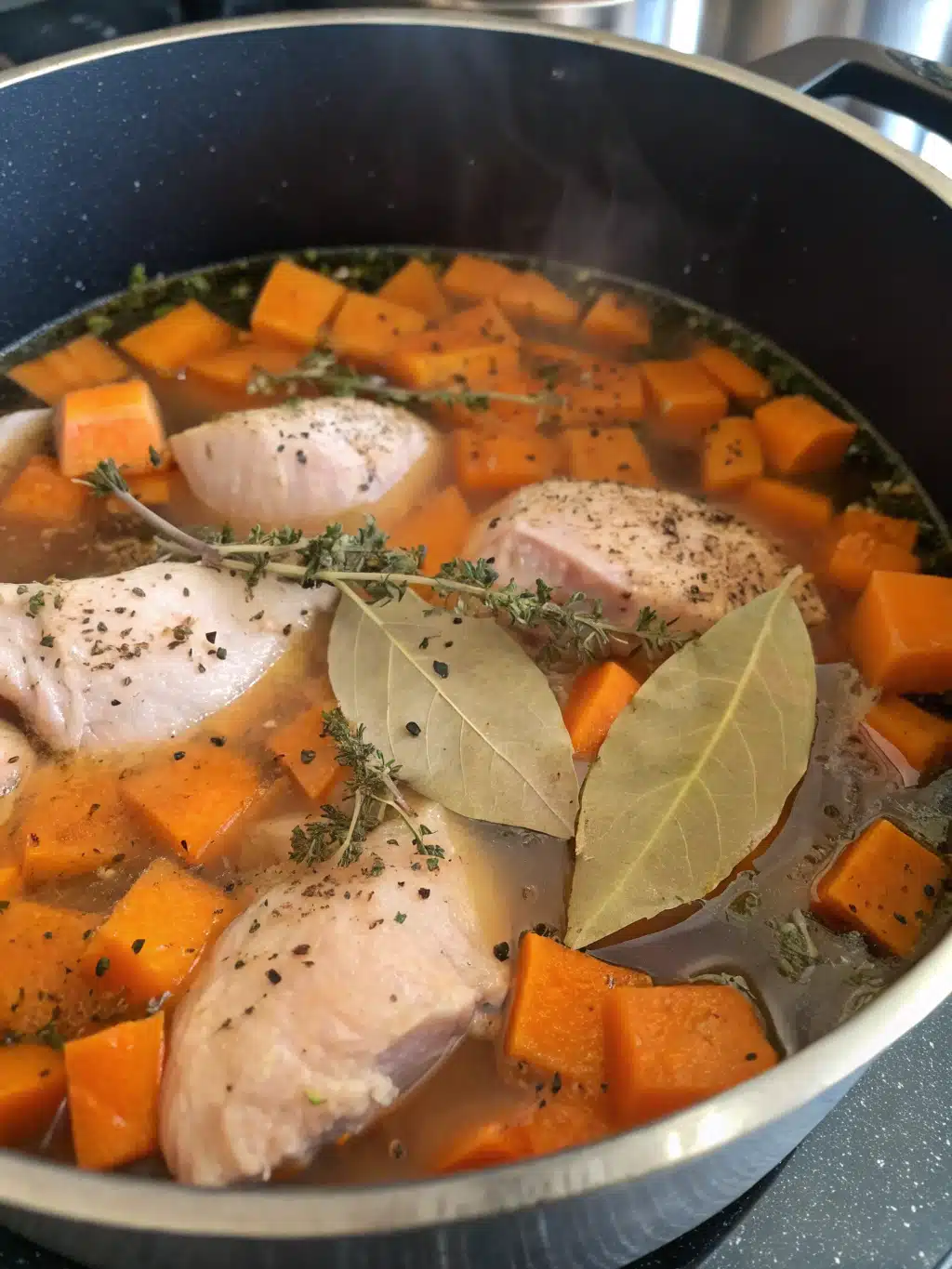 How to prepare sweet potato chicken soup Recipe