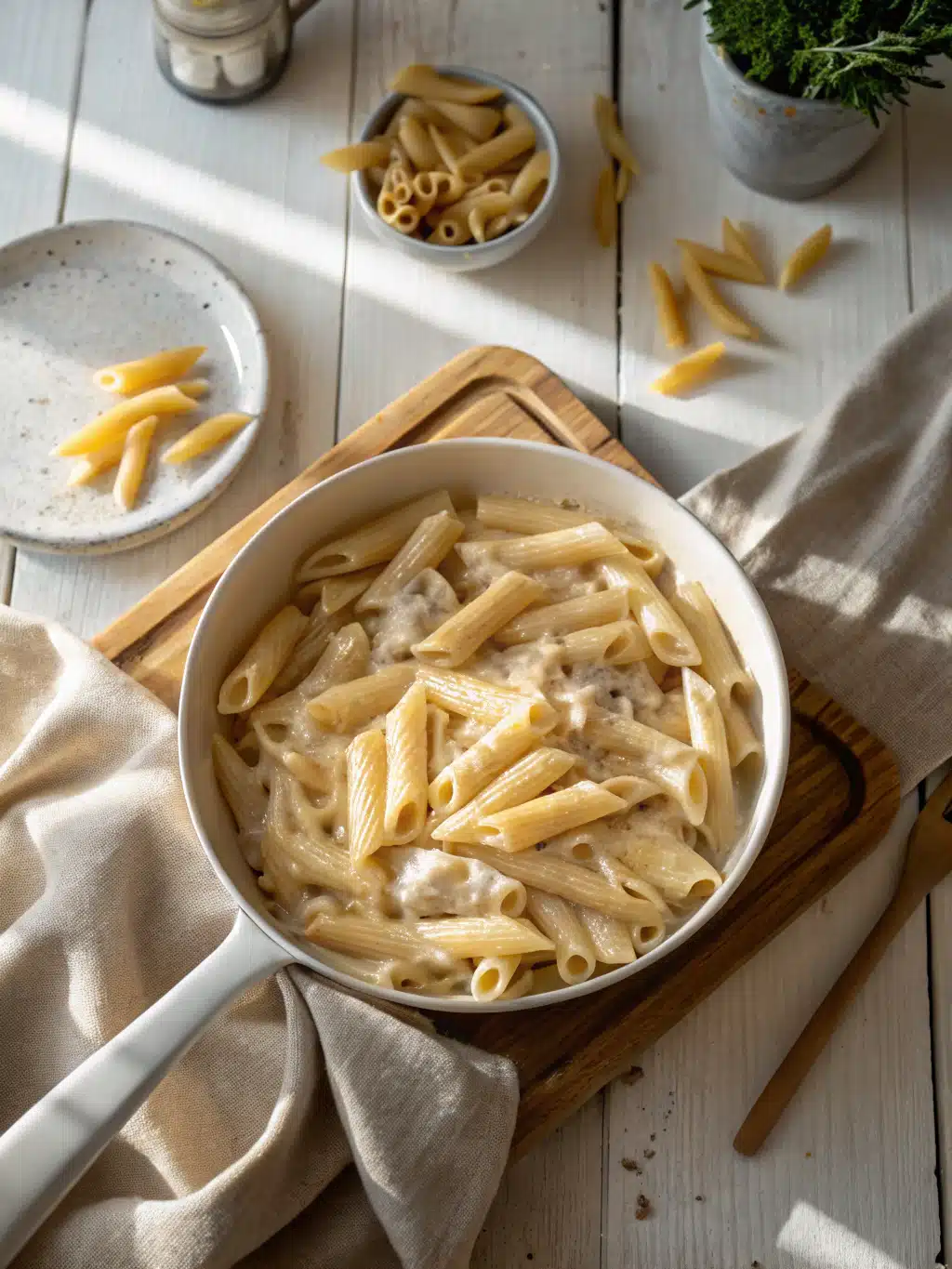 Easy step to make spicy garlic penne Recipe