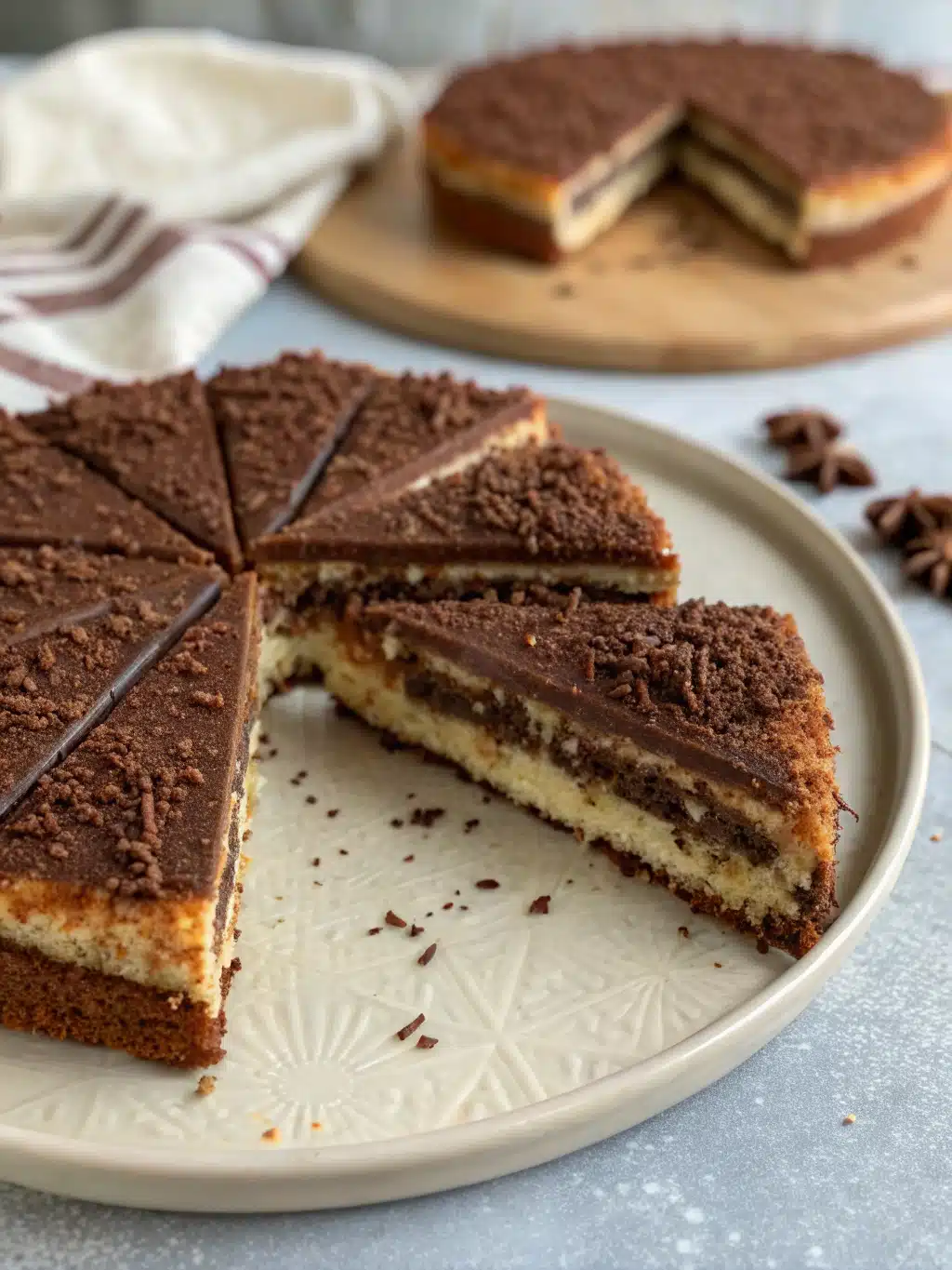 Indulge in Dubai chocolate kunafa, a rich dessert with crispy kunafa dough, melted chocolate, and rose syrup, garnished with pistachios. Perfect warm or at room temperature.