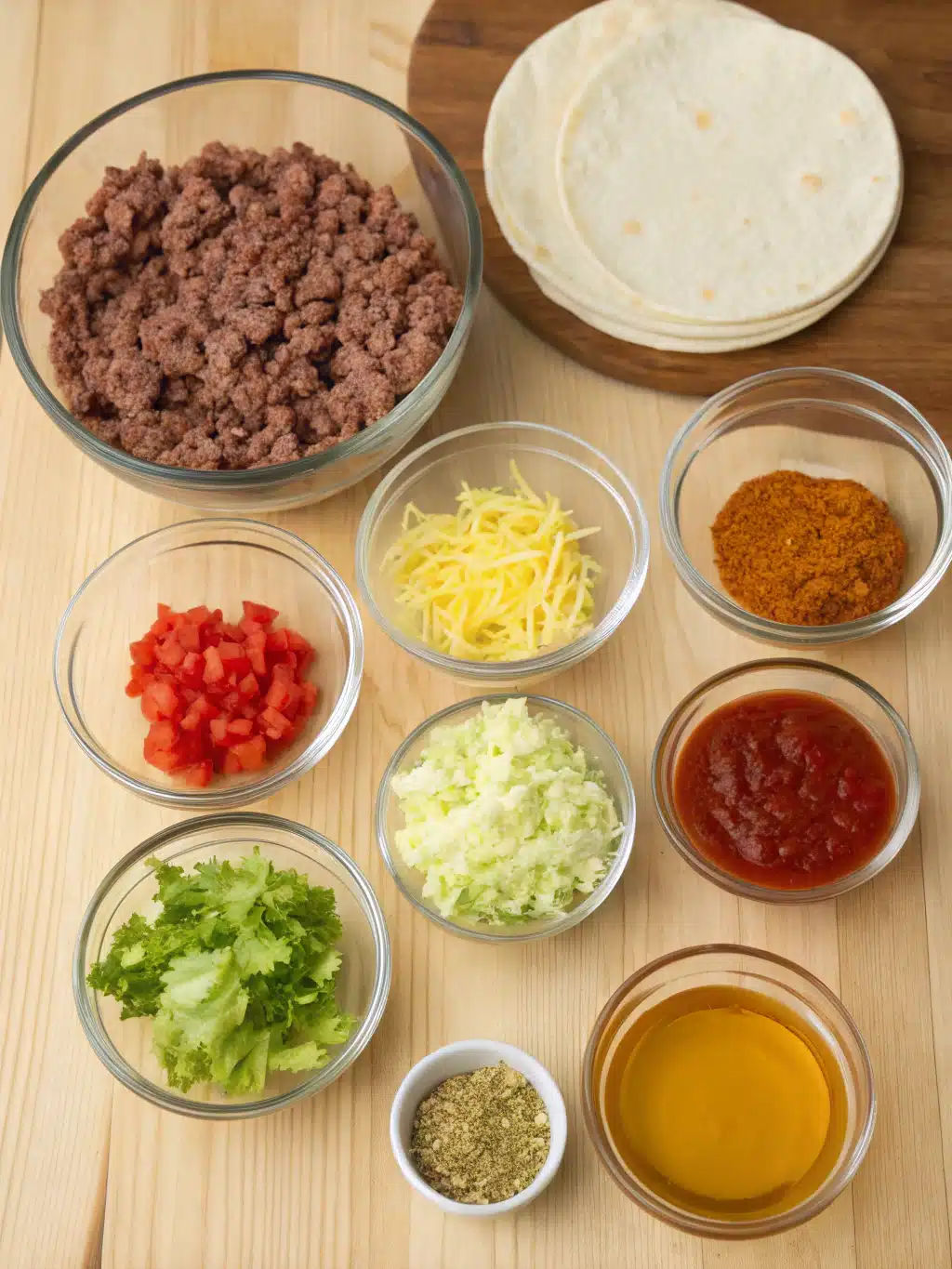 Ingredient Preparation Guide for ground beef tacos Recipe