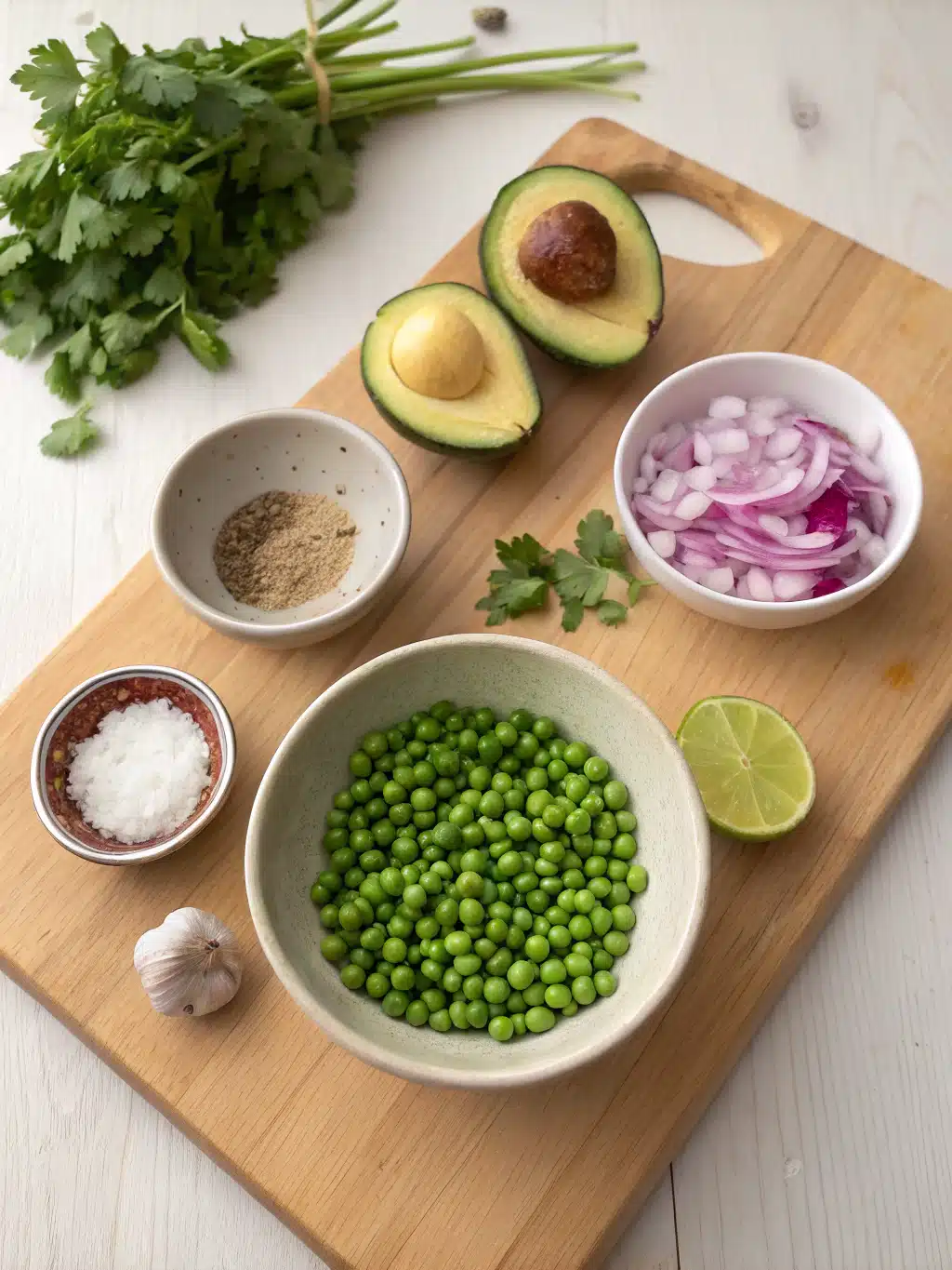 Ingredient Preparation Guide for guacamole with peas Recipe
