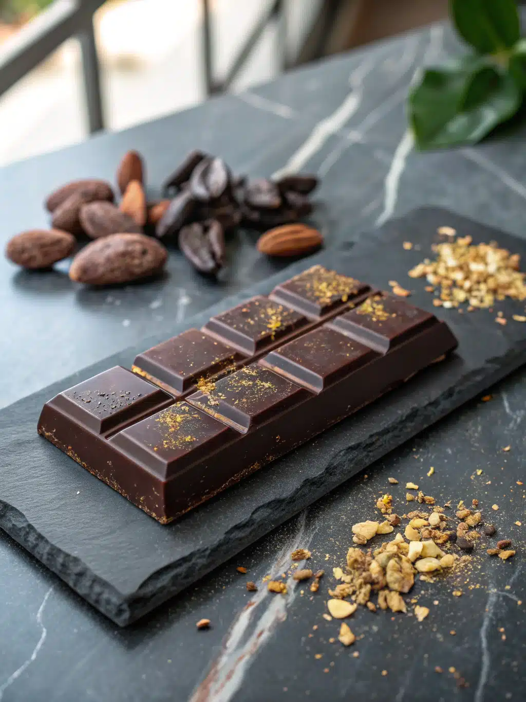 Indulge in rich Dubai dark chocolate bars with chopped nuts, chilled to perfection for a decadent homemade treat. Easy recipe with 70% cocoa.