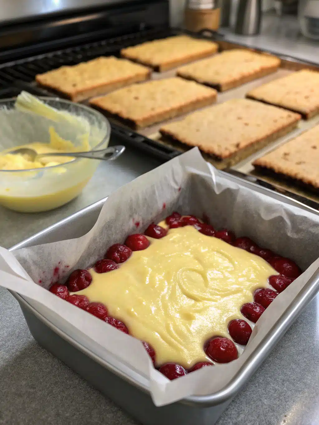 Step by step to make cherry lemon bars Recipe