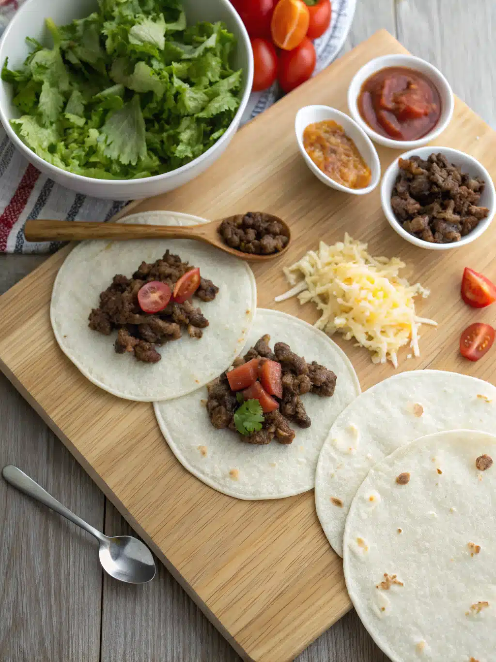 Step by step to make ground beef tacos Recipe