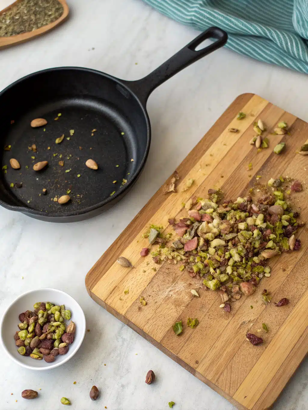 Golden pistachios for Middle East pistachio treat Toasting pistachios for Dubai chocolate bar