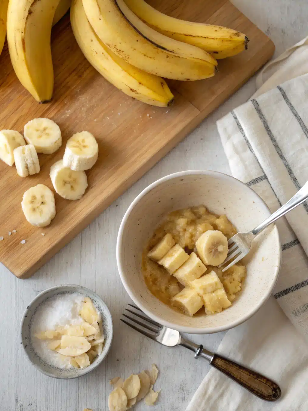 Mixing dry ingredients for snickerdoodle banana bread