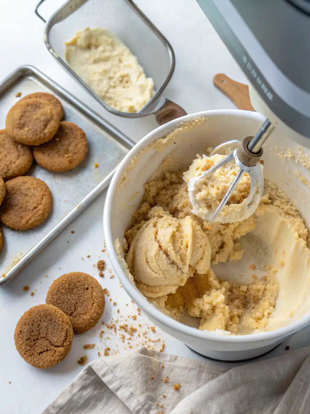 Finished snickerdoodle ice cream ready to serve