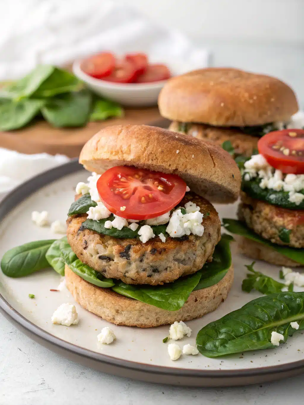 Dreamy spinach and feta turkey burgers You’ll Make with Joy
