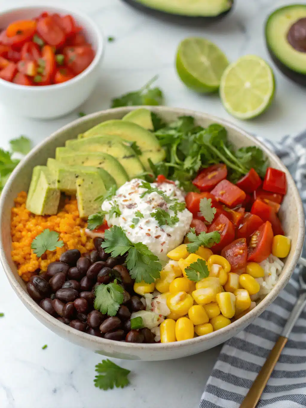 Crave-worthy vegan burrito bowl Packed with Flavor