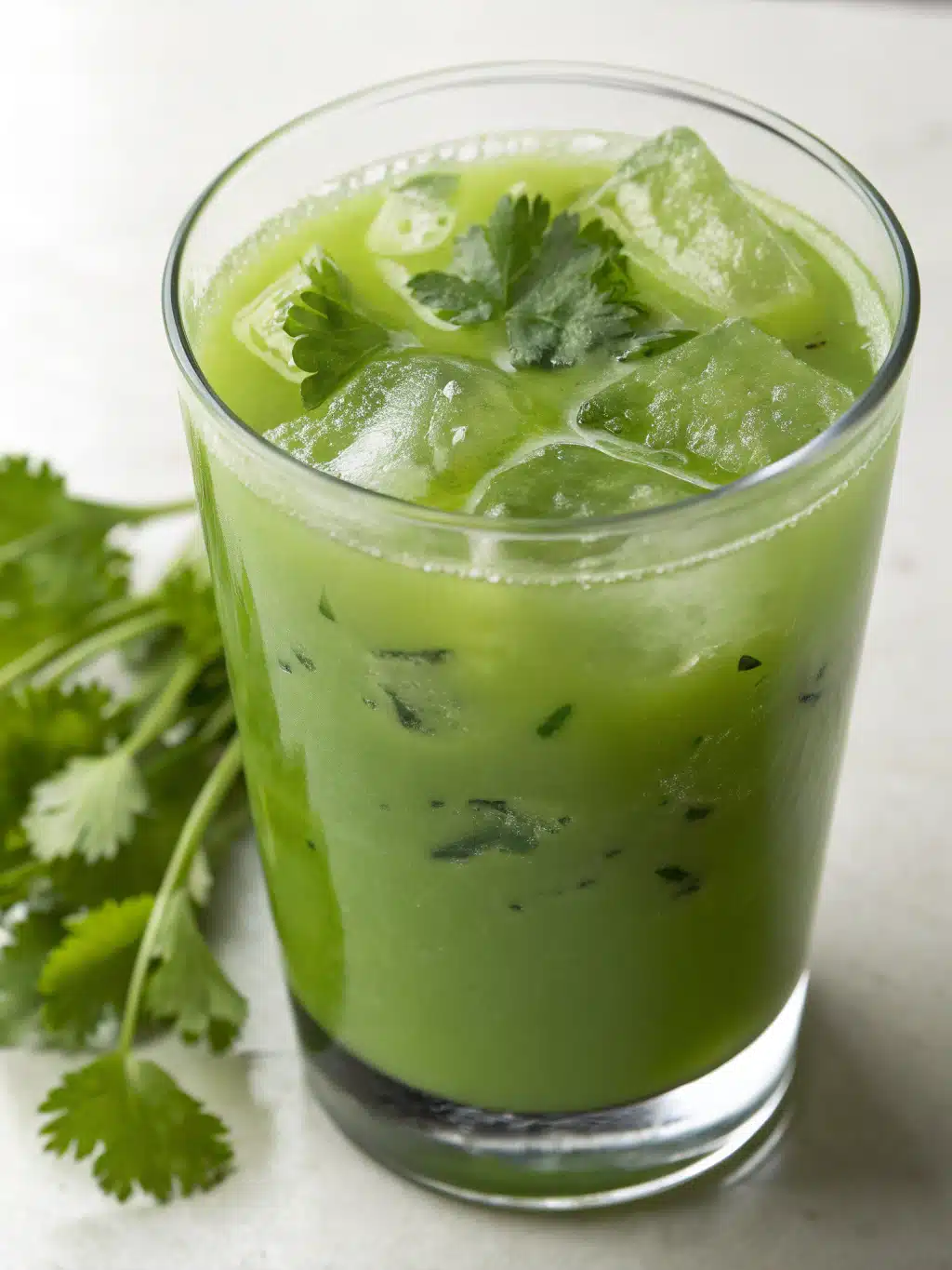 Stylish serving ideas for lime drinks Cilantro lime juice served in rustic glasses with lime slices