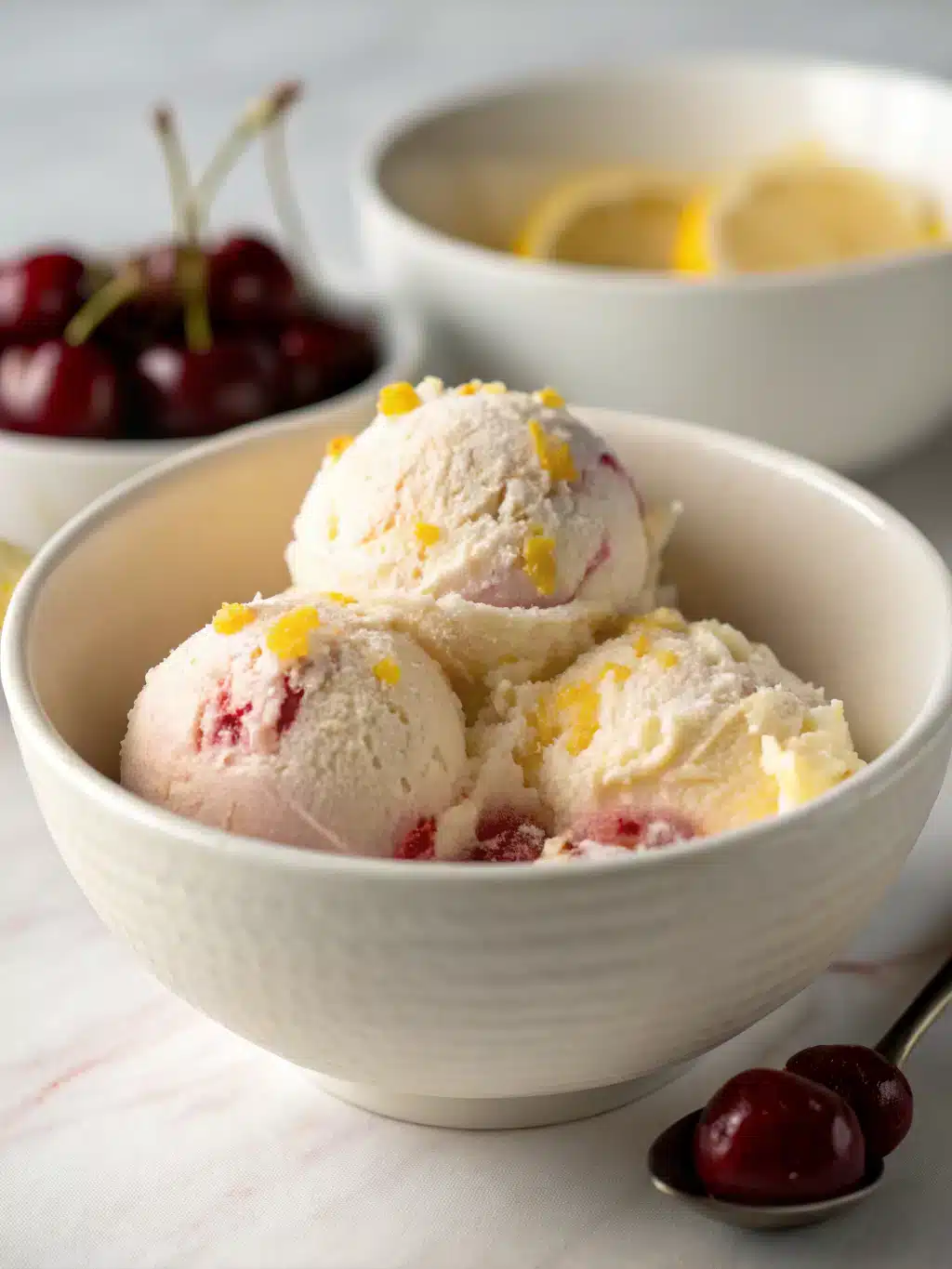 Elegant serving ideas for lemon cherry ice cream