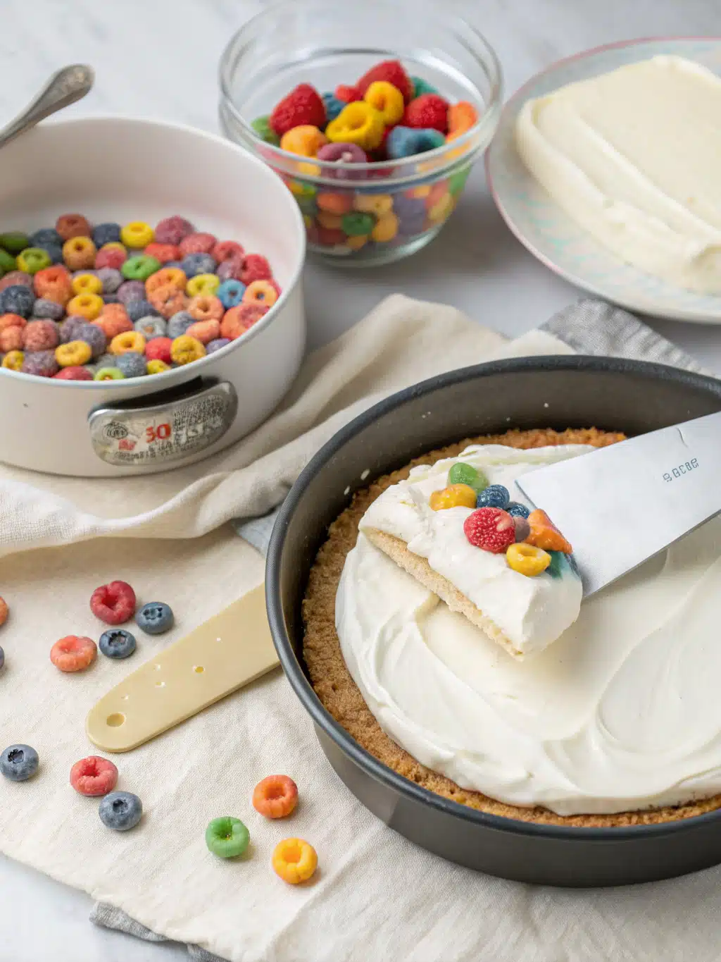 Golden baked cheesecake with slightly jiggly center