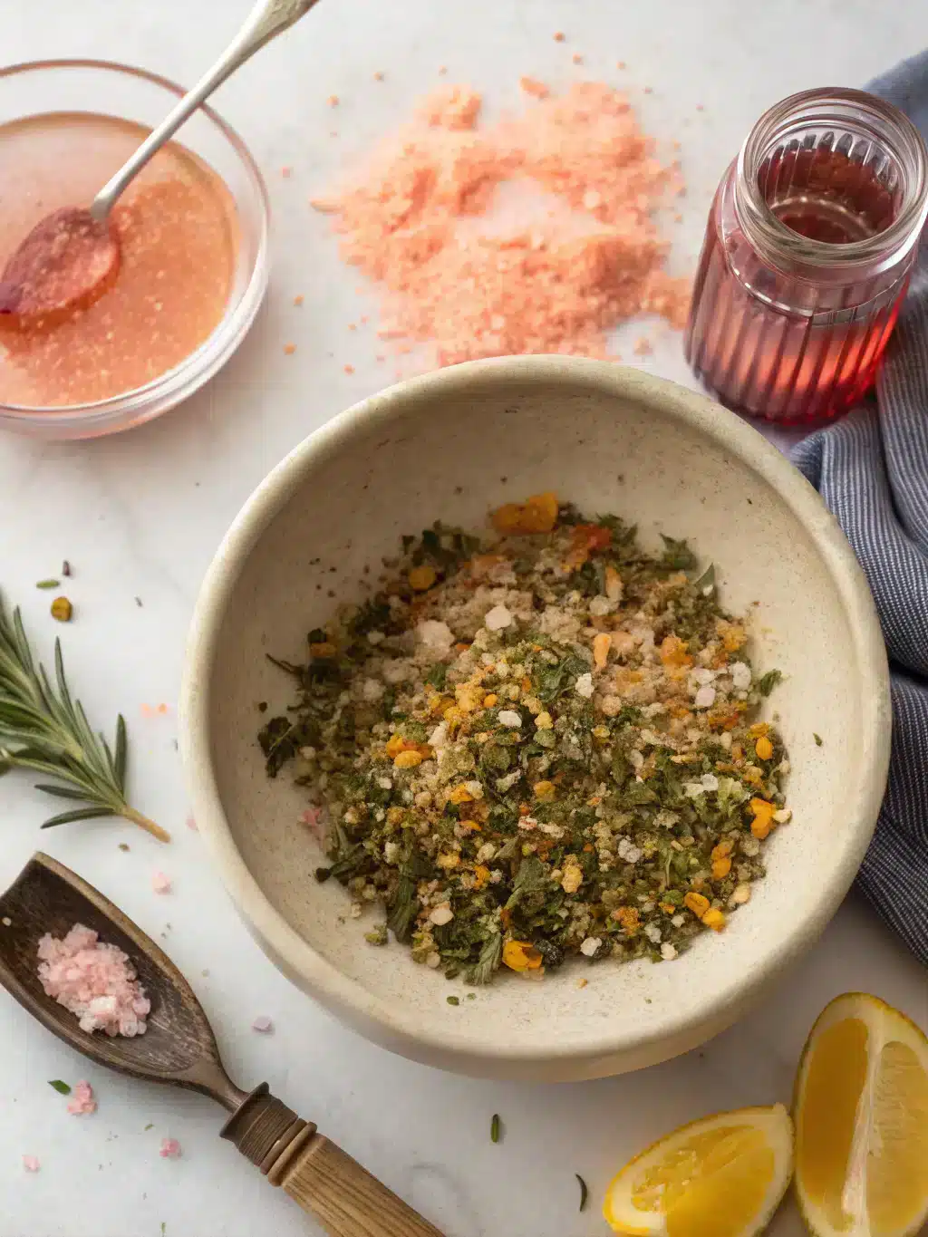 Storing homemade pink salt recipe in a glass jar