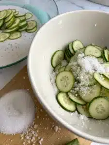 Crisp English cucumbers tossed in a spicy-sweet gochugaru dressing make this Korean cucumber salad a refreshing side dish or banchan.