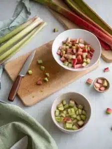 Moist lemon rhubarb loaf bursting with tangy rhubarb and zesty lemon, perfect for afternoon tea or a sweet breakfast treat.