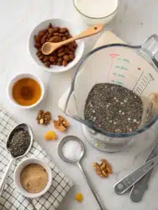 Try this refreshing Ozempic drink recipe with chia seeds and almond milk—blended with cinnamon and honey for a creamy, chilled treat. Enjoy immediately or chilled.