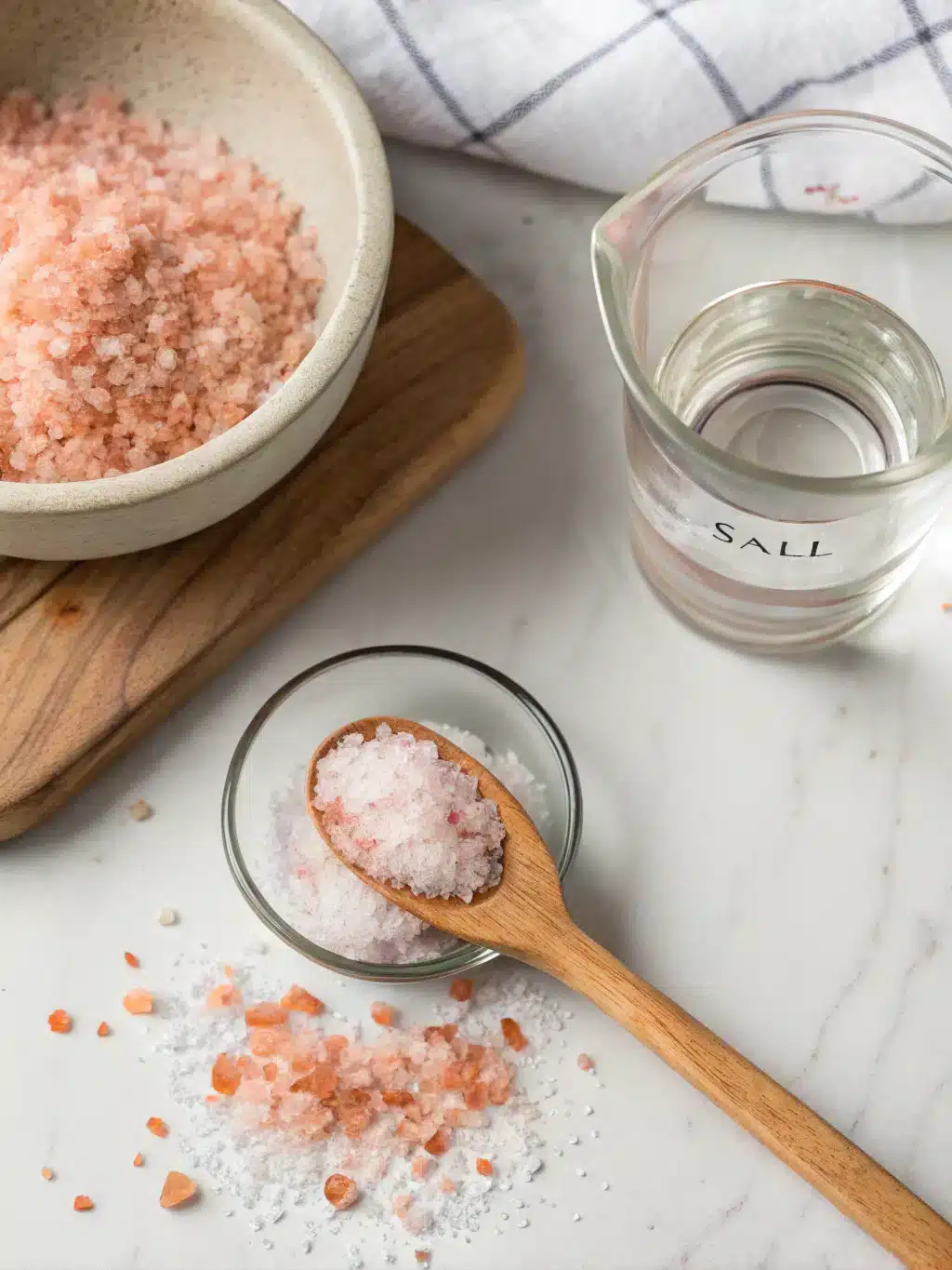 Mixing lemon and honey into pink salt water for weight loss