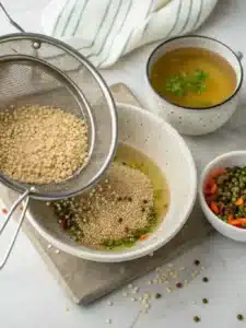 Try this refreshing quinoa salad recipe with crisp cucumber, juicy tomatoes, and tangy feta cheese, tossed in a zesty lemon dressing. Perfect for lunch or a light dinner.