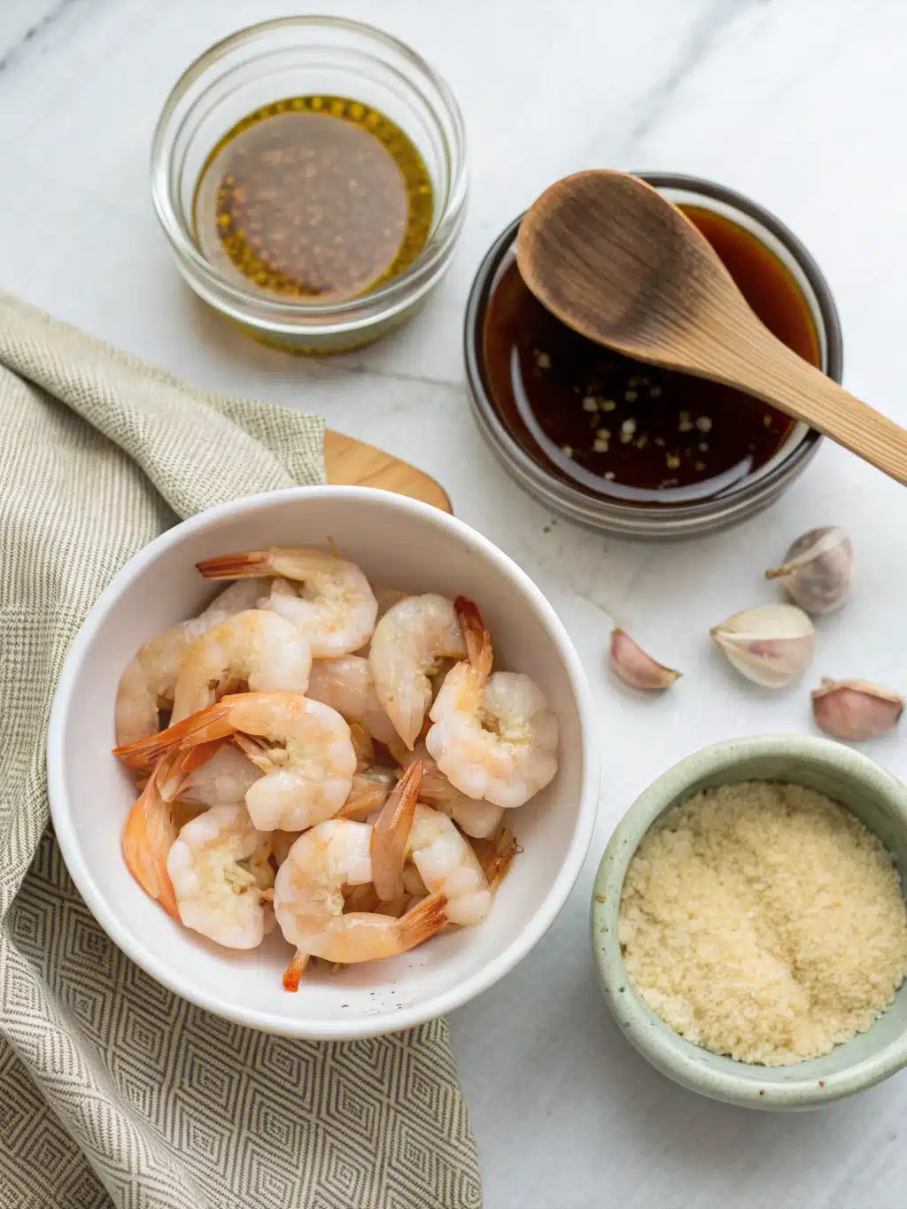 Shrimp cooking in skillet for sesame shrimp salad
