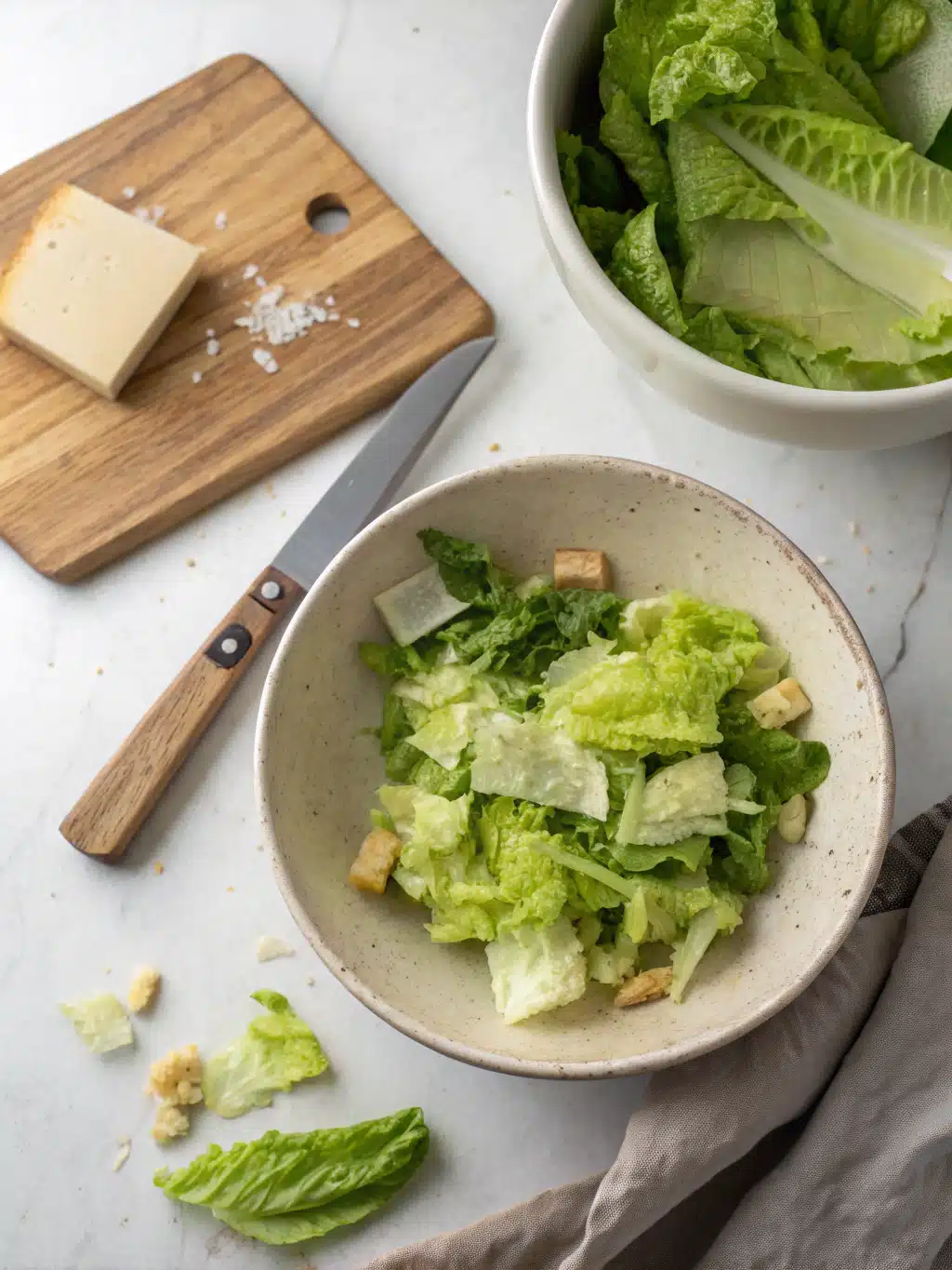 Butter and olive oil melting in a skillet for wilted lettuce salad dressing