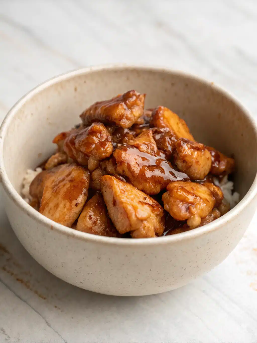 Japanese chicken teriyaki served in bamboo bowls with rice and pickled vegetables