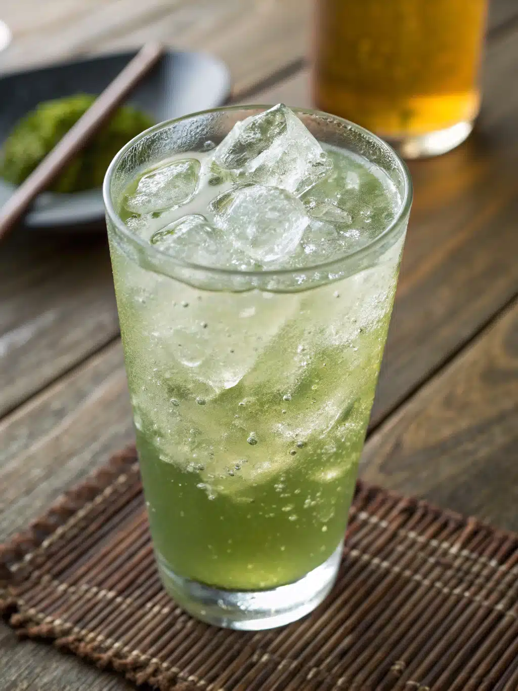 Japanese Mounjaro Recipe served with lemon slices and mint in a fancy glass