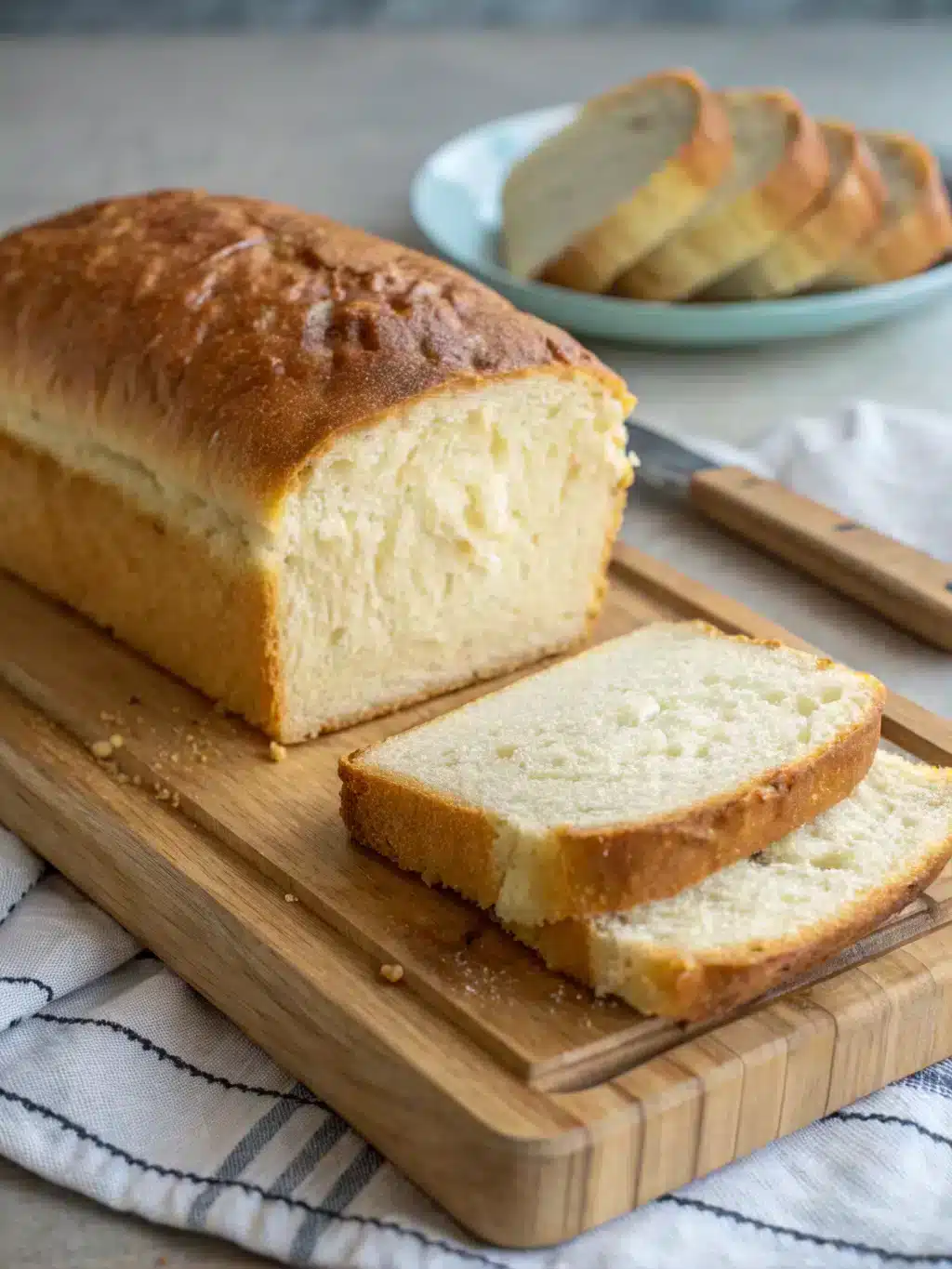 Serving cottage cheese bread with toppings Sliced cottage cheese bread served with fresh berries and honey drizzle on a rustic board