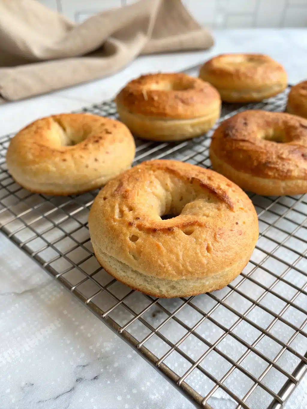 Gluten free bagels served with cream cheese, smoked salmon, and fresh herbs