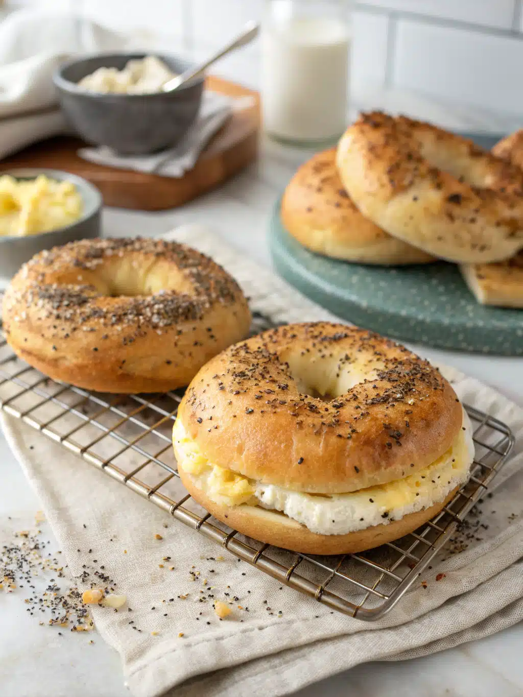 Creative ways to serve protein bagels recipe with various toppings