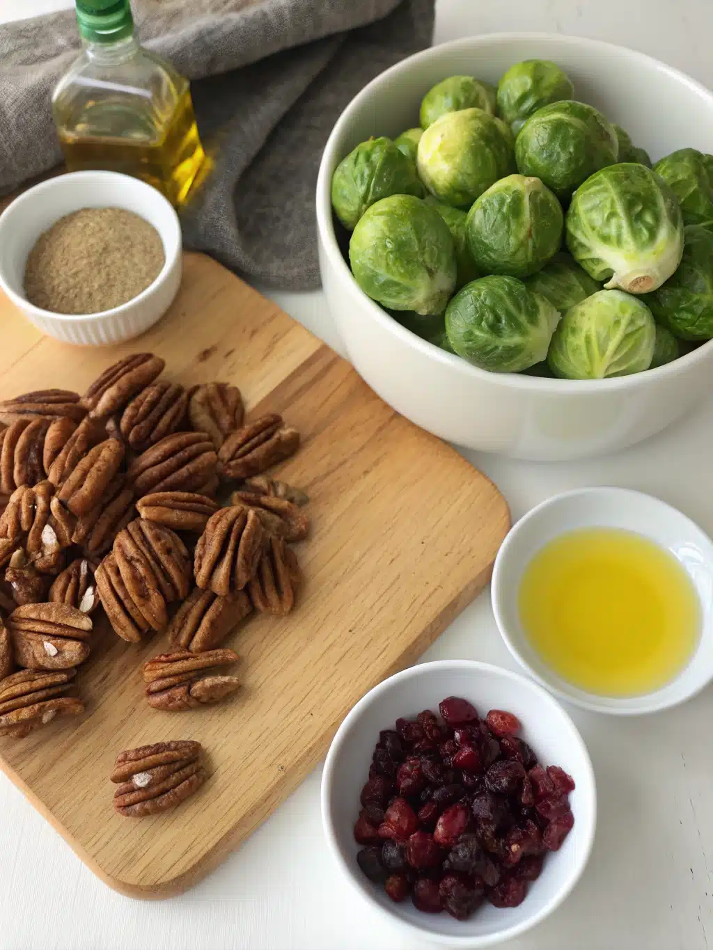Roasted Brussels sprouts with maple syrup, pecans, and cranberries make delicious homemade healthy Thanksgiving sides easy to prepare and full of flavor.