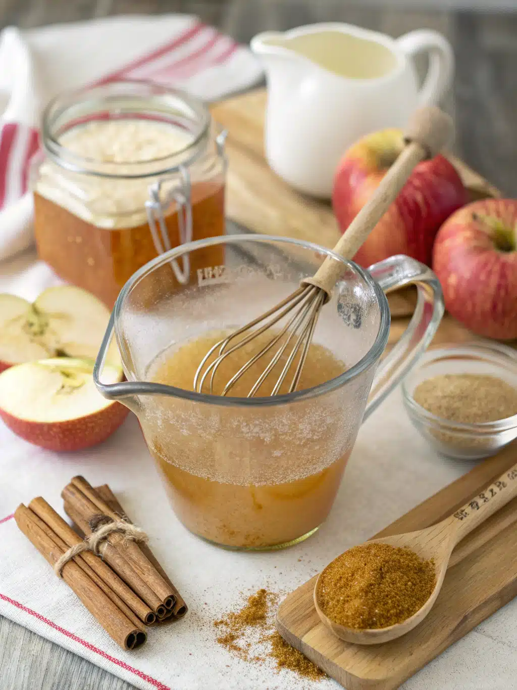 Adding ice to apple cider vinegar tonic