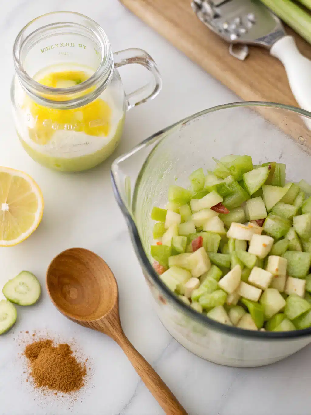 Perfectly strained green juice Straining fresh celery apple juice
