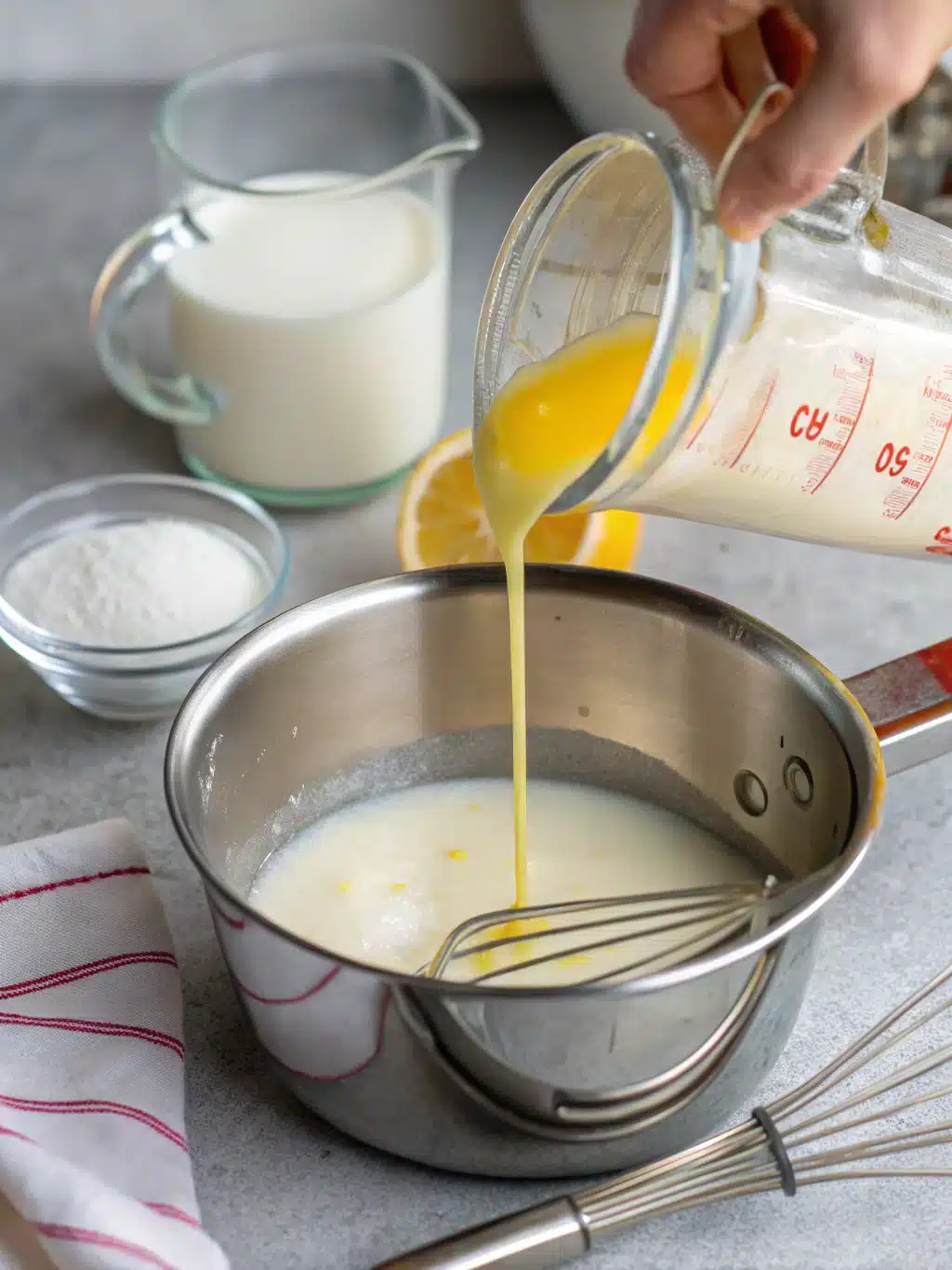 Ice cream maker churning lemon cherry mixture