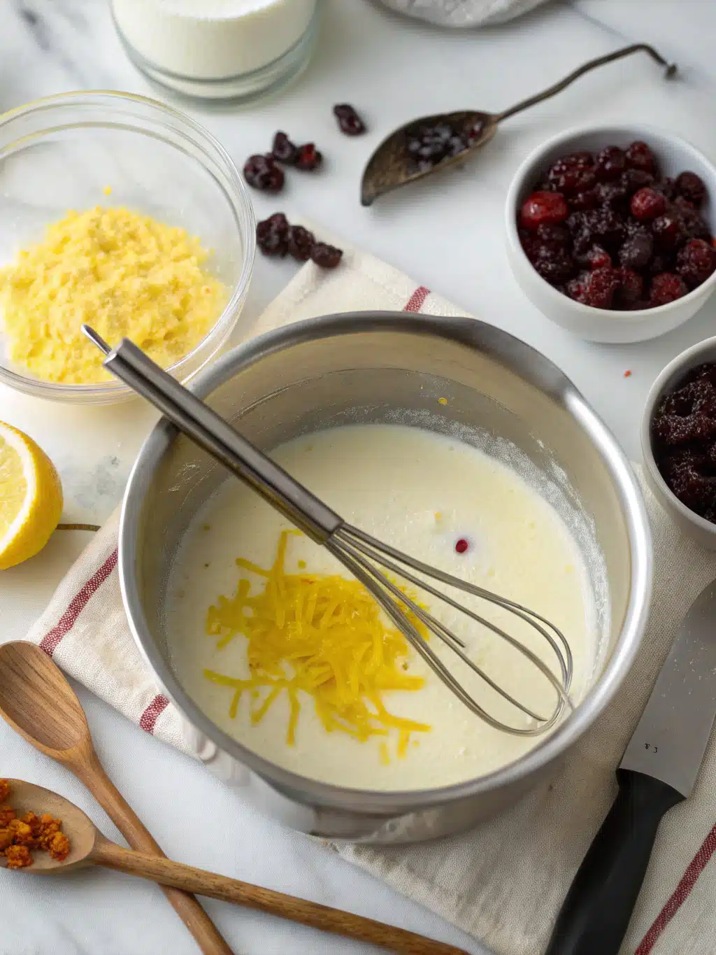 Ice cream maker churning lemon cherry sherbet