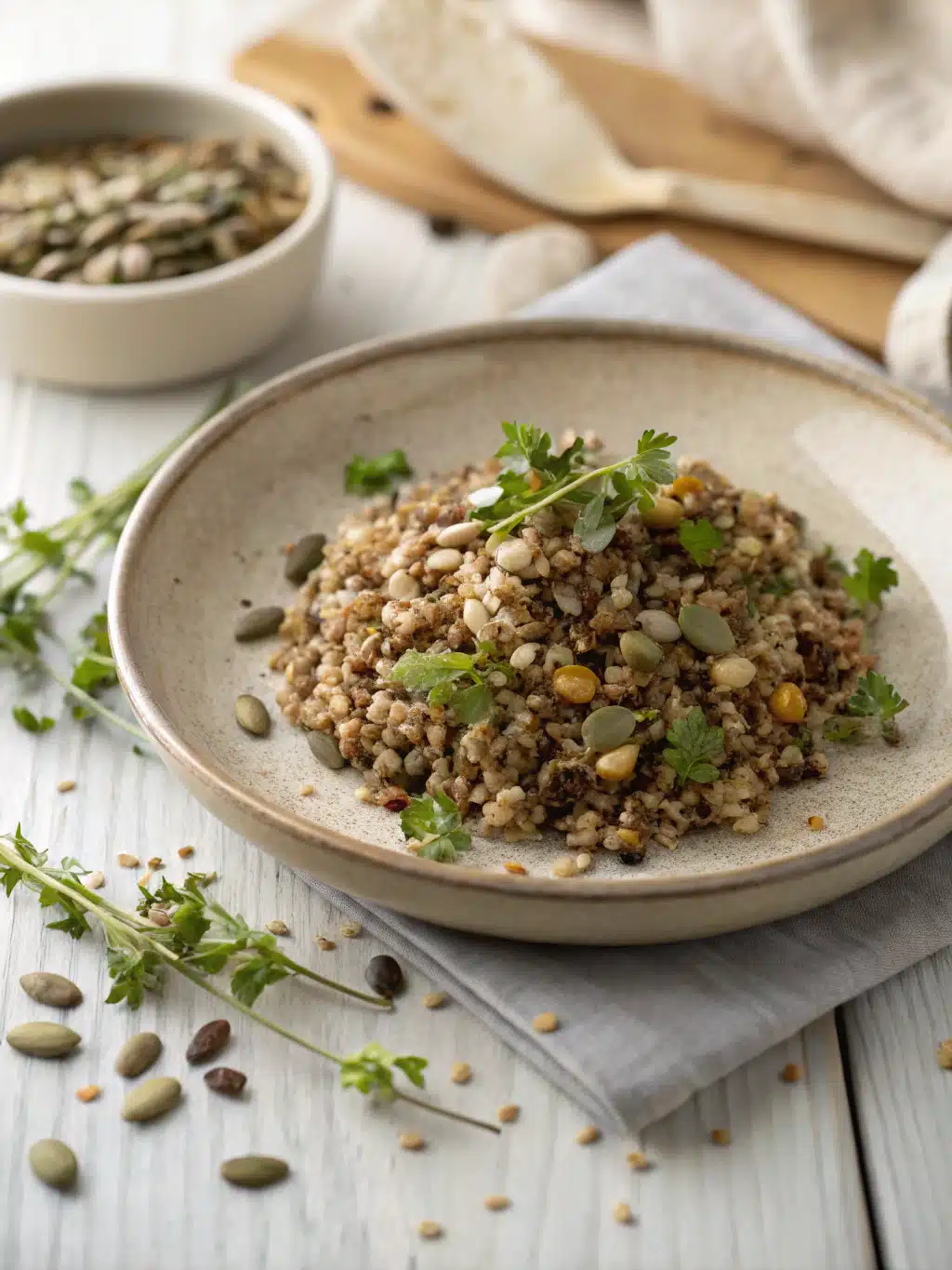 Try this easy bariatric seed recipe with chia, flax, and pumpkin seeds—mixed with almond milk and honey for a nutritious, ready-to-eat breakfast or snack.