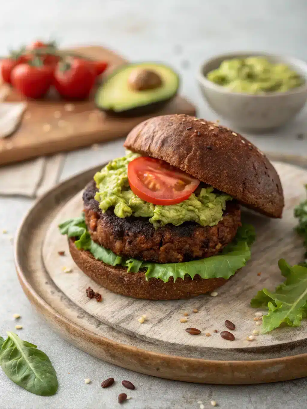 Learn how to make a delicious black bean burger with smoky paprika, served on buns with your favorite toppings for a hearty, protein-packed meal.